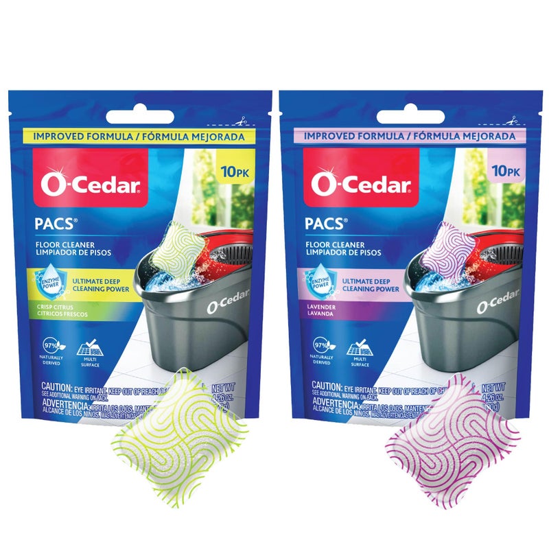 OCedar Floor Cleaning 20ct Pacs with Citrus Scent 10ct 1 Pack and Lavender Scent 10ct 1Pack
